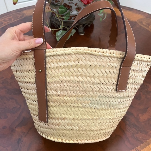 Poolside Tan and Brown Woven Tote Bag - Picture 3 of 9